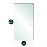 DT 3/8" Clear Tempered Glass For PDK Shower Slider 30" x 68-15/16" - Prep for Finger Pull