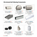 DT Ridgeline Bottom Rolling Shower Door Kit Square Roller Housing for 1/2" Glass - Image 11