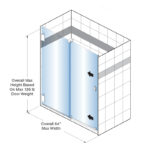 DT Ridgeline Bottom Rolling Shower Door Kit Square Roller Housing for 1/2" Glass - Image 3