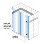 DT Ridgeline Bottom Rolling Shower Door Kit Round Roller Housing for 1/2" Glass