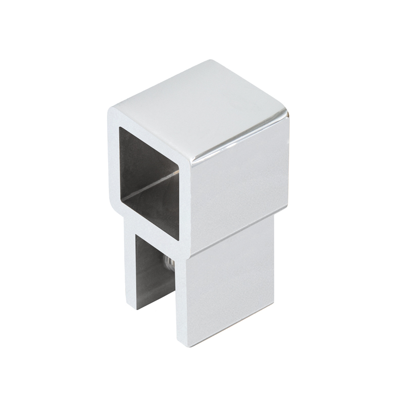 sbsq44ch-1w_2 DT Square Support Bar Slide Bracket for 3/8" - 1/2" Glass - Image 1