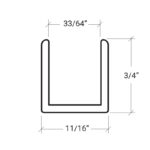 DT Classic U-Channel for 1/2" Glass - 95" Long - Image 13