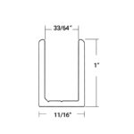 DT Classic U-Channel 1" Tall For 1/2" Glass - 95" Long - Image 10