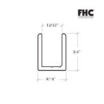 DT Classic U-Channel for 3/8" Glass - 95" Long - Image 5
