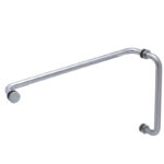 DT 12" x 24" Tubular Pull/Towel Bar Combo with Washers for 1/4" to 1/2" Glass - Image 2
