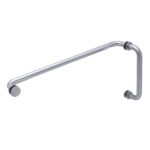 DT 8" x 20" Tubular Pull/Towel Bar Combo with Washers for 1/4" to 1/2" Glass - Image 3