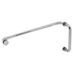 DT 8" x 20" Tubular Pull/Towel Bar Combo with Washers for 1/4" to 1/2" Glass
