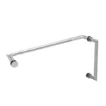 DT 6" x 18" Mitered Pull/Towel Bar Combo with Washers for 1/4" to 1/2" Glass - Image 4