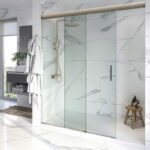 DT TideWater Series Soft-Stop Sliding Shower Door Kit for 3/8" Glass - Brite Chrome Anodized - Image 3