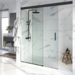 DT TideWater Series Soft-Stop Sliding Shower Door Kit for 3/8" Glass - Brite Chrome Anodized - Image 7