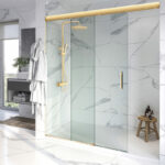 DT TideWater Series Soft-Stop Sliding Shower Door Kit for 3/8" Glass - Brite Chrome Anodized - Image 9