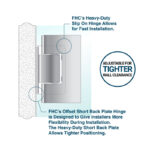 DT Venice Square Wall Mount Hinge Offset Short Back Plate - Image 6