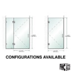 DT 3/8" Clear Tempered Glass For Venice/Carolina SD Hinge 36" x 79-9/16" - Prep for 8" CTC Handle - Image 4