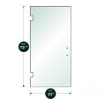 DT 3/8" Clear Tempered Glass For Venice/Carolina SD Hinge 32" x 75-9/16" - Prep for 8" CTC Handle