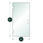 DT 3/8" Clear Tempered Glass For Venice/Carolina SD Hinge 32" x 79-9/16" - Prep for 8" CTC Handle