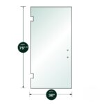 DT 3/8" Clear Tempered Glass For Venice/Carolina SD Hinge 36" x 75-9/16" - Prep for 8" CTC Handle
