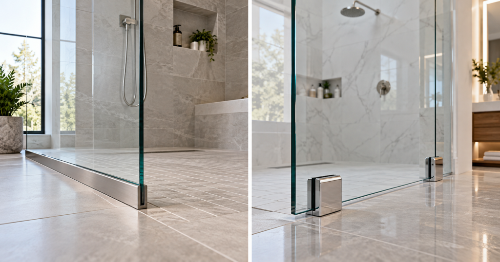 shower glass clamps vs channel