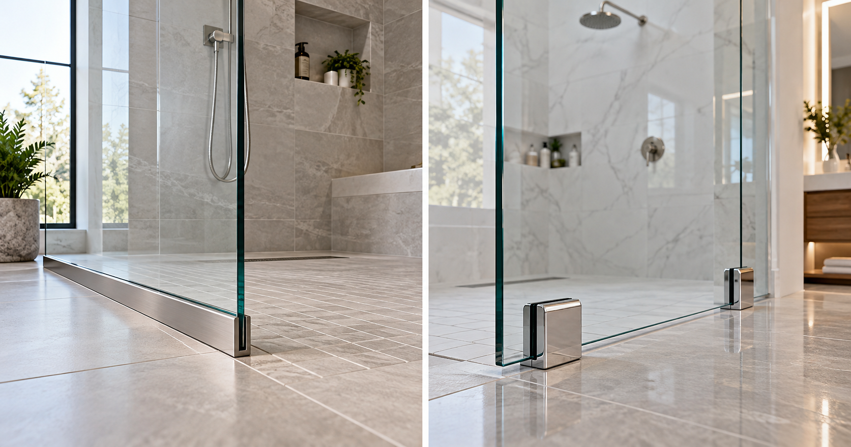 shower glass clamps vs channel